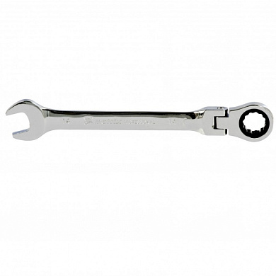 Трещоточный комбинированный ключ 14 мм. CrV, шарнирный, зеркальный хром MATRIX 14866