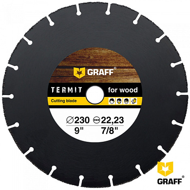 Отрезной диск по дереву для болгарки (УШМ) 230x22,23 мм GRAFF termit230