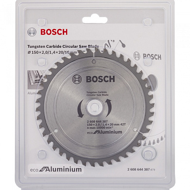 Пильный диск ECO for Aluminium 150х20/16 мм Z42 BOSCH 2608644387