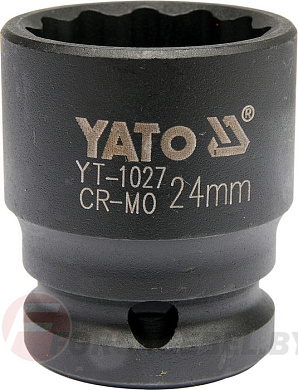 Ударная торцевая головка 12-гр. 1/2'' 24 мм. L39 мм. Yato YT-1027