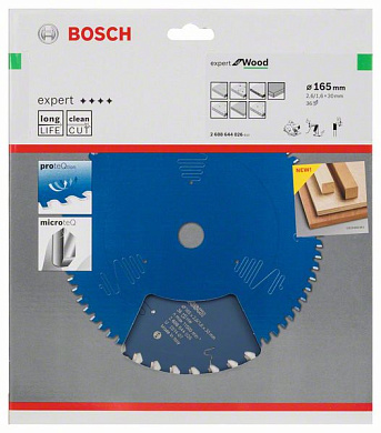 Пильный диск Expert for Wood 165x30 мм Z36 BOSCH 2608644026
