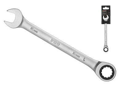 Ключ комбинированный 16 мм, трещоточный, 72 зуба Pro Startul PRO-7016