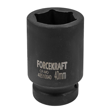 Головка ударная глубокая 1'', 40 мм, 6-гр ForceKraft FK-48510040
