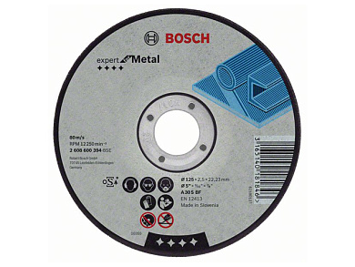 Круг отрезной 125х2,5х22.23 мм для металла Expert Metal BOSCH 2608600394