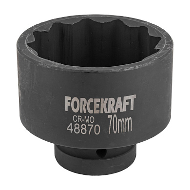 Головка ударная 1'', 70 мм, 12-гр. ForceKraft FK-48870