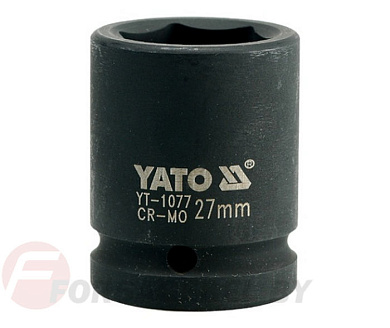Ударная торцевая головка 6-гр. 3/4'' 27 мм. L53 мм. Yato YT-1077