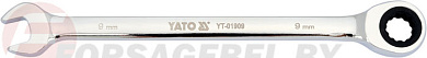 Ключ рожково-накидной с трещоткой 9 мм. CrV Yato YT-01909
