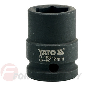Ударная торцевая головка 6-гр. 1/2'' 18 мм. L39 мм. Yato YT-1008