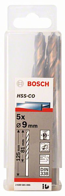 Сверло по металлу 9x81x125 мм, 5 шт., HSS-Co Bosch 2608585896