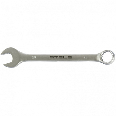 Комбинированный ключ 25 мм. матовый хром STELS 15227