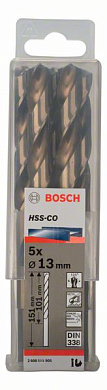 Сверло по металлу 13x101x151 мм, 5 шт., HSS-Co Bosch 2608585905