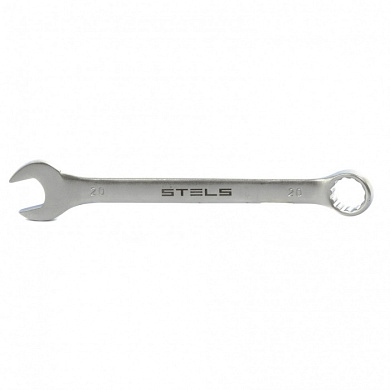 Комбинированный ключ 20 мм. матовый хром STELS 15215