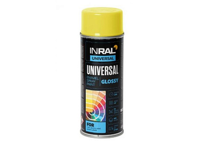 Краска-эмаль аэроз. универсальная глянцевая 400 мл RAL 1018 (Цинково-жёлтый) INRAL 26-7-6-039