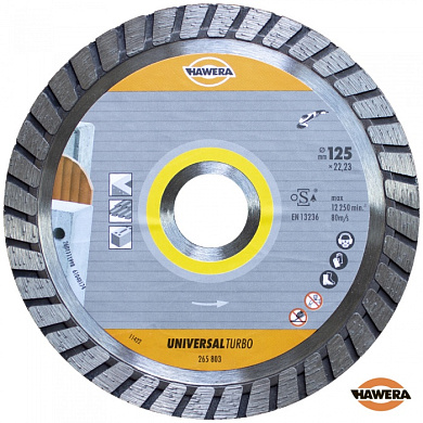 Алмазный диск универсальный турбо 125x22,23 мм HAWERA F00Y265803