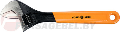 Ключ разводной с обрезиненной желтой ручкой 375 мм. Vorel 54080