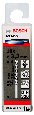 Сверло Bosch HSS-CO D3,2 36 65 мм 10 шт (2.608.585.877)