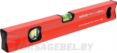Уровень алюминиевый с ручкой 2 глазка 400 мм. с магнитом бытовой Yato YT-30060