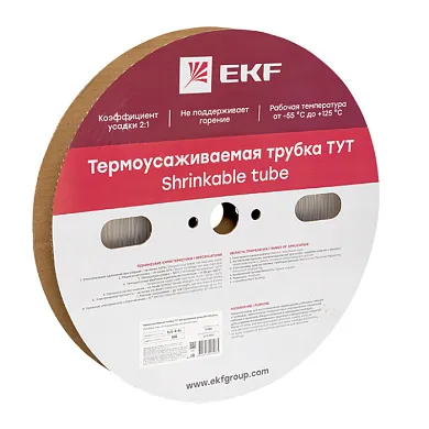 Термоусаживаемая трубка ТУТ 4/2 прозрачная рулон EKF PROxima tut-4-tr